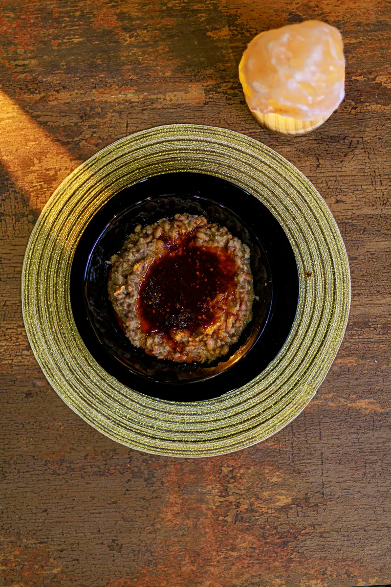 Ewa Agoyin beans served with fried plantain